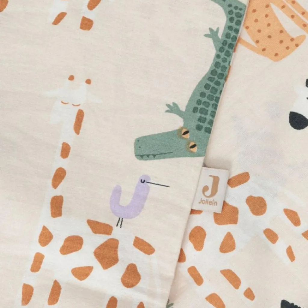 New Housse de couette + taie d'oreiller Jungle Jambo (100 x 140 cm) Parure De Lit Bébé