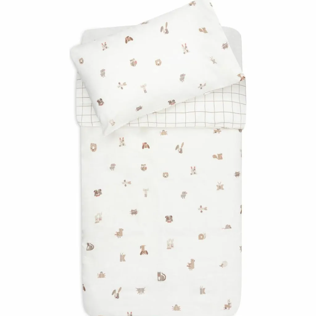 Jollein Housse de couette + taie d'oreiller Animal Friends (100 x 140 cm)