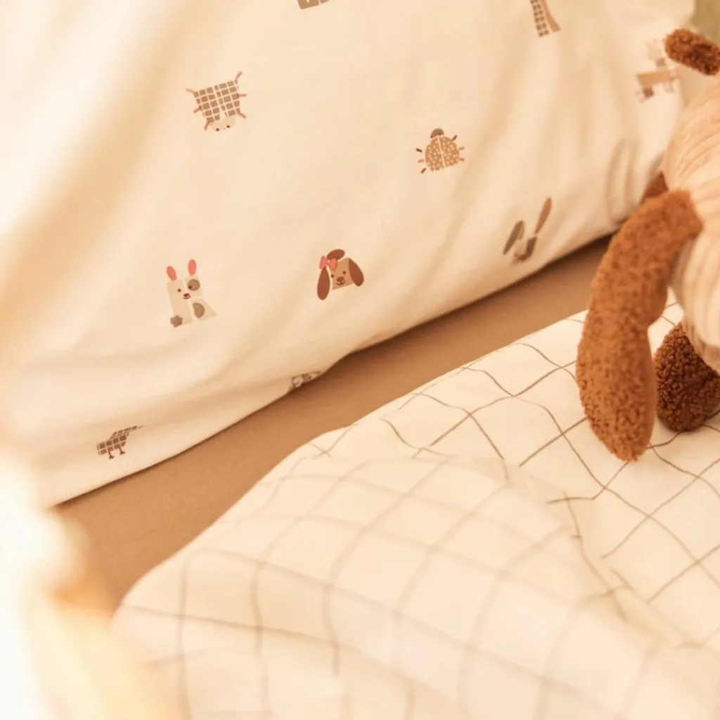 Jollein Housse de couette + taie d'oreiller Animal Friends (100 x 140 cm)