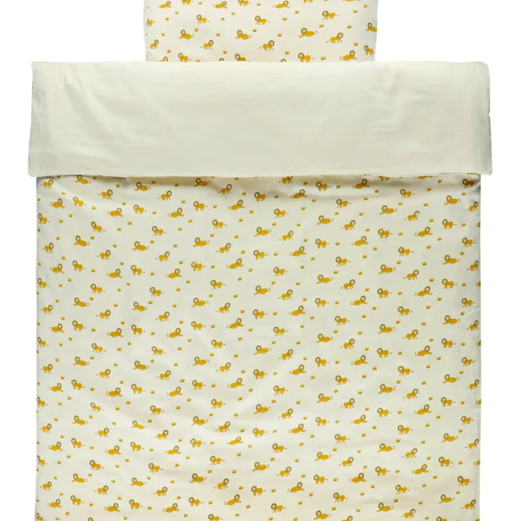 New Housse de couette + taie d'oreiller Lively Lion (100 x 140 cm) Parure De Lit Bébé