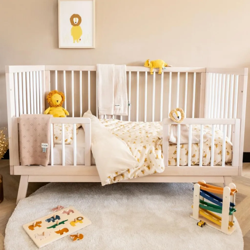 New Housse de couette + taie d'oreiller Lively Lion (100 x 140 cm) Parure De Lit Bébé