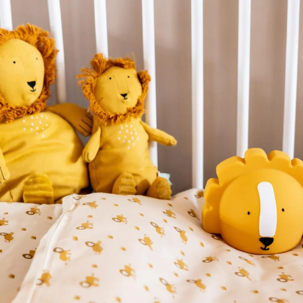 New Housse de couette + taie d'oreiller Lively Lion (100 x 140 cm) Parure De Lit Bébé