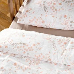 Kadolis Housse de couette en coton bio Yukari Peach (75 x 120 cm)