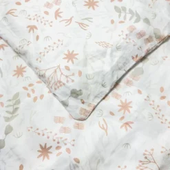 Kadolis Housse de couette en coton bio Yukari Peach (75 x 120 cm)