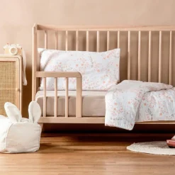 Kadolis Housse de couette en coton bio Yukari Peach (75 x 120 cm)