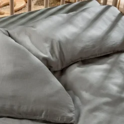 Online Housse de couette pur coton Gris tourterelle (100 x 140 cm) Housse De Couette Bébé