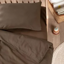 Clearance Housse de couette Satin Brun (75 x 120 cm) Housse De Couette Bébé