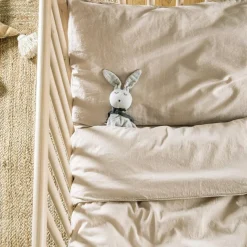 Kadolis Housse de couette satin de coton bio Lin (100 x 140 cm)