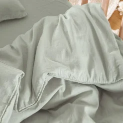 Kadolis Housse de couette satin de coton bio Tilleul (100 x 140 cm)