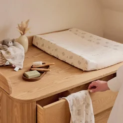 Noukie's Housse de matelas à langer en éponge écrue