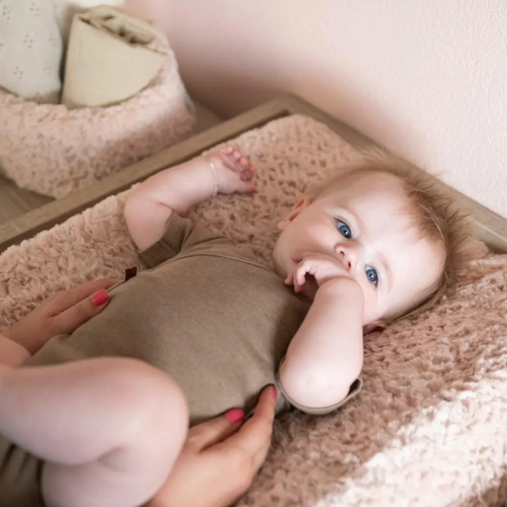 Discount Housse de matelas à langer Snow Vieux rose (45 x 70 cm) Housse De Matelas À Langer