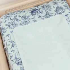 Best Housse de matelas à langer Toile de Jouy bleu Housse De Matelas À Langer