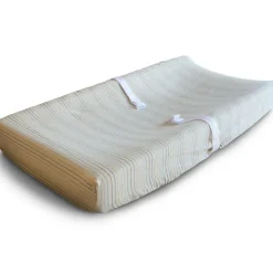 Mushie Housse de matelas à langer Retro Stripes (81 x 41 cm)
