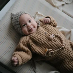 Mushie Housse de matelas à langer Retro Stripes (81 x 41 cm)