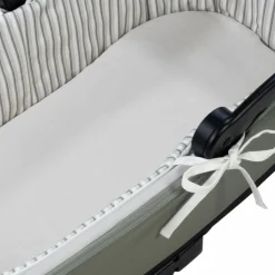 Walking Mum Housse de nacelle avec tiges + Drap-housse pour nacelle Botton Rayures