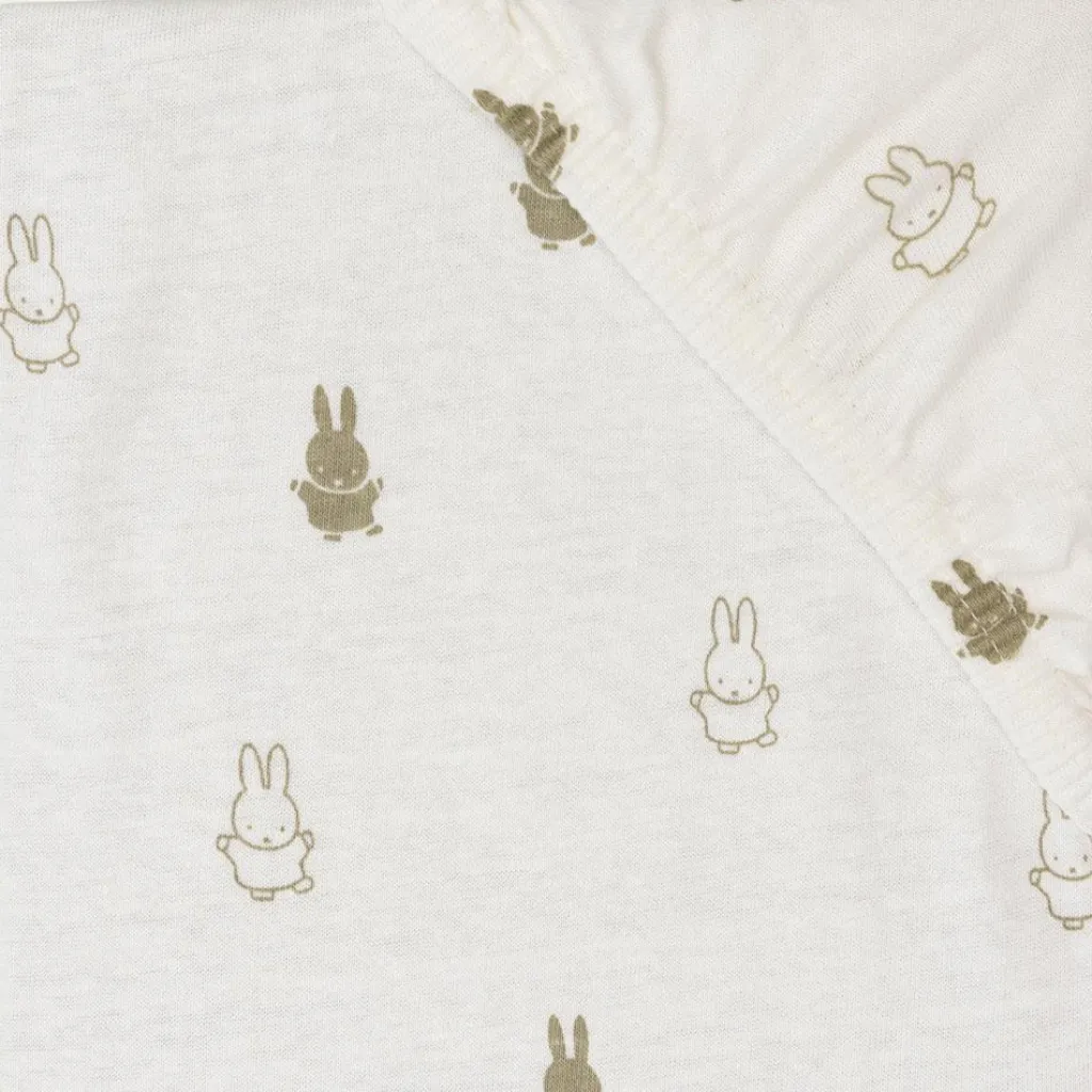 Jollein Housse matelas à langer en jersey Happy Miffy Olive Green (50 x 70 cm)