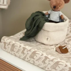 Jollein Housse matelas à langer en jersey Animals Nougat (50 x 70 cm)