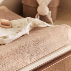 Outlet Housse matelas à langer en jersey Cloudy Rib Milky Coffee (50 x 70 cm) Housse De Matelas À Langer