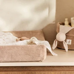 Outlet Housse matelas à langer en jersey Cloudy Rib Milky Coffee (50 x 70 cm) Housse De Matelas À Langer