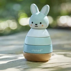 Janod Jeu à empiler en bois Lapin WWF