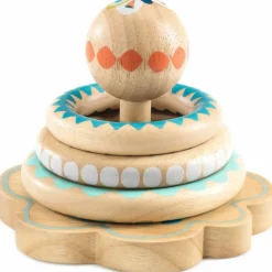 Djeco Jeu d'anneaux en bois à empiler BabyHoopi