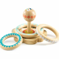 Djeco Jeu d'anneaux en bois à empiler BabyHoopi