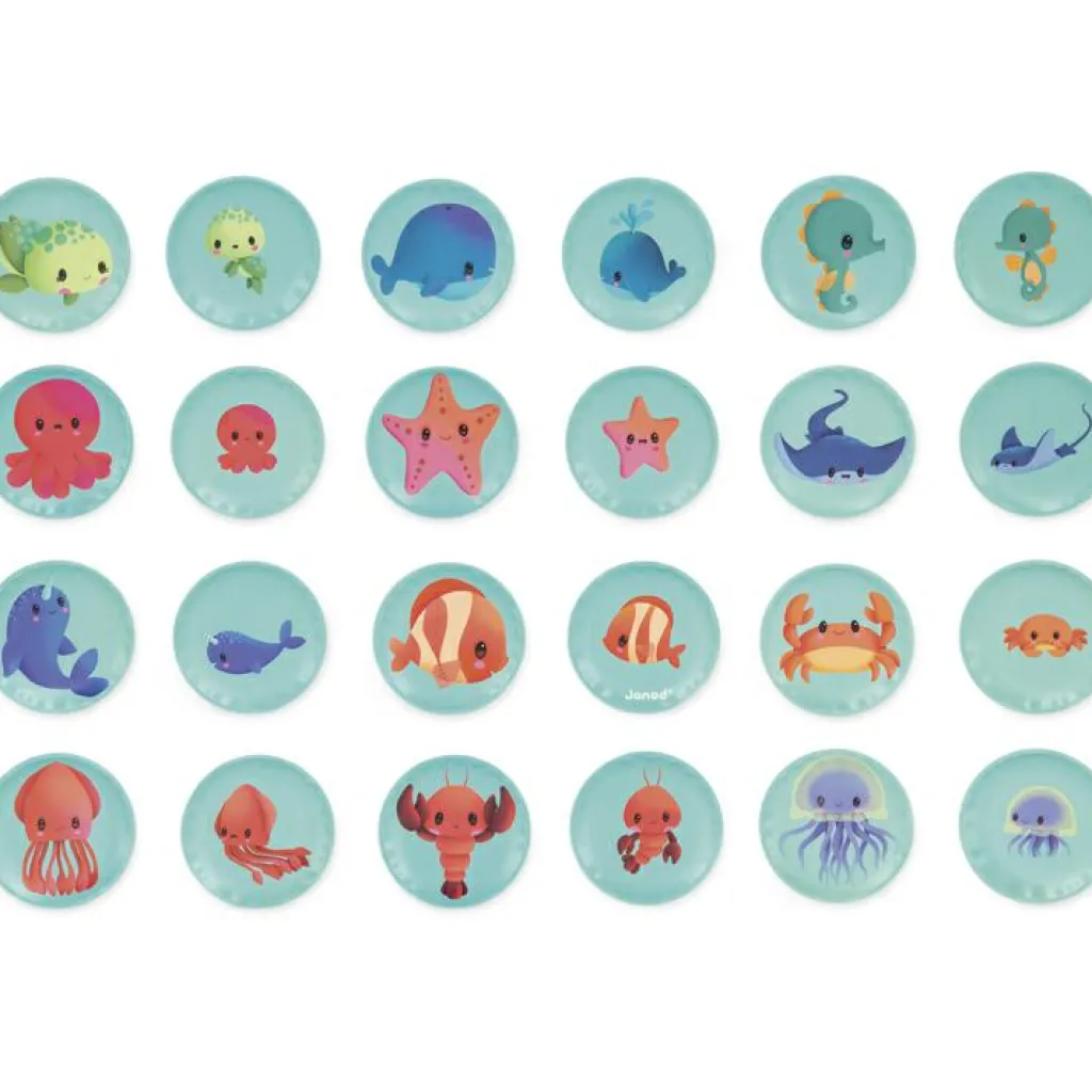 Janod Jeu de bain Memo mes bébés animaux (24 pièces)