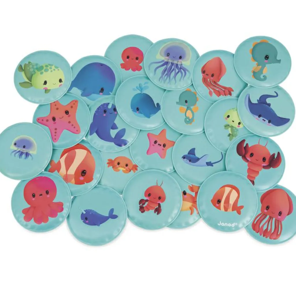 Janod Jeu de bain Memo mes bébés animaux (24 pièces)