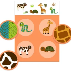 Djeco Jeu de loto Plumes & Poils (16 pièces)