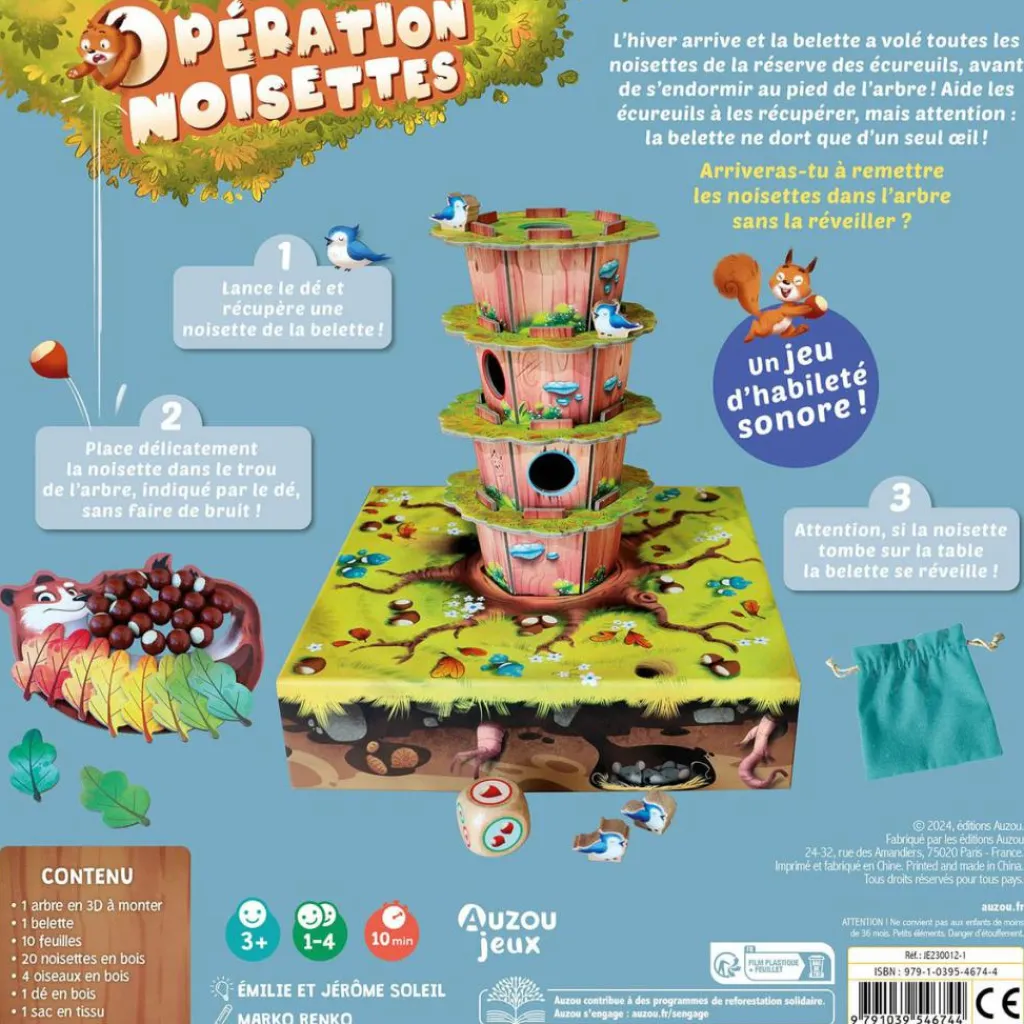 Auzou Editions Jeu de société Opération noisettes