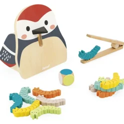 Janod Jeu des couleurs Pic Pic et chenilles en bois WWF