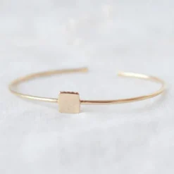 Clearance Jonc Alice en plaqué or jaune (personnalisable) Bracelet Maman