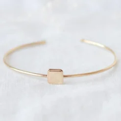 Clearance Jonc Alice en plaqué or jaune (personnalisable) Bracelet Maman