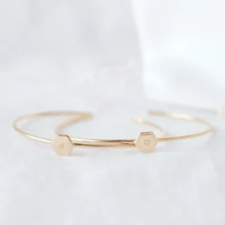 Mon Petit Poids Jonc Henriette en plaqué or jaune (personnalisable)