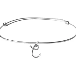Outlet Jonc initial Lovely Hoop argent (personnalisable) Bracelet Maman