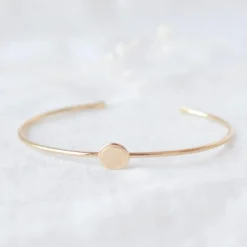 Best Jonc Madeleine en plaqué or jaune (personnalisable) Bracelet Maman