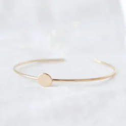 Best Jonc Madeleine en plaqué or jaune (personnalisable) Bracelet Maman