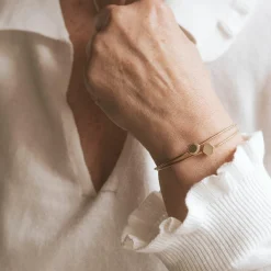 Best Jonc Madeleine en plaqué or jaune (personnalisable) Bracelet Maman