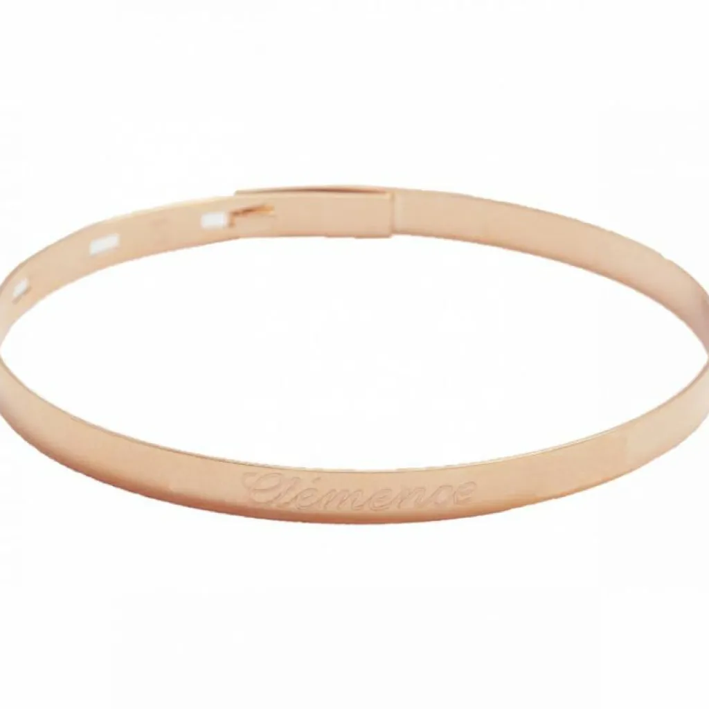 Jonc personnalisable (plaqué or rose) Bracelet Maman