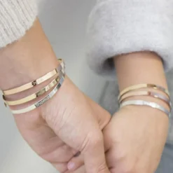 Jonc personnalisable (plaqué or rose) Bracelet Maman