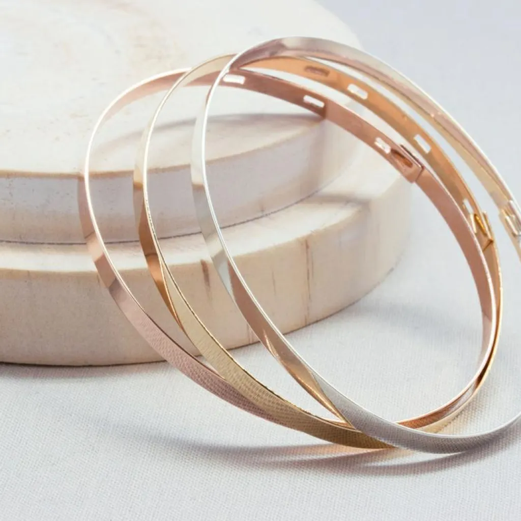 Jonc personnalisable (plaqué or rose) Bracelet Maman