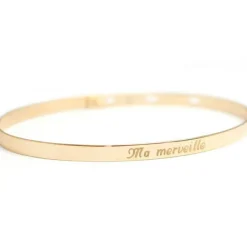 New Jonc pour enfant personnalisable (plaqué or jaune) Enfant Bracelet Bébé / Enfant