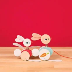 Janod Jouet à tirer lapins zigolos