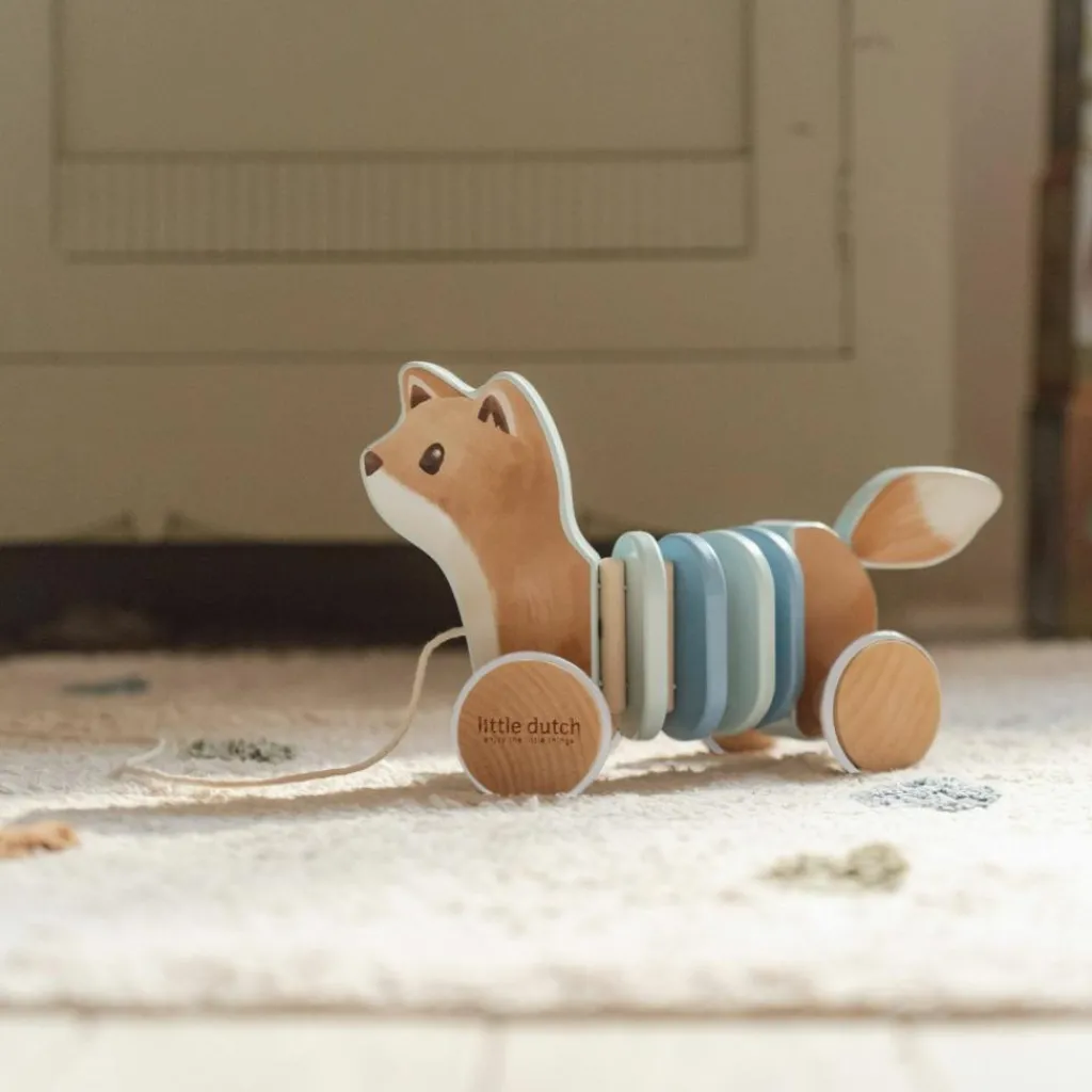 New Jouet à tirer renard en bois FSC Forest Friends Jouet À Tirer / Pousser