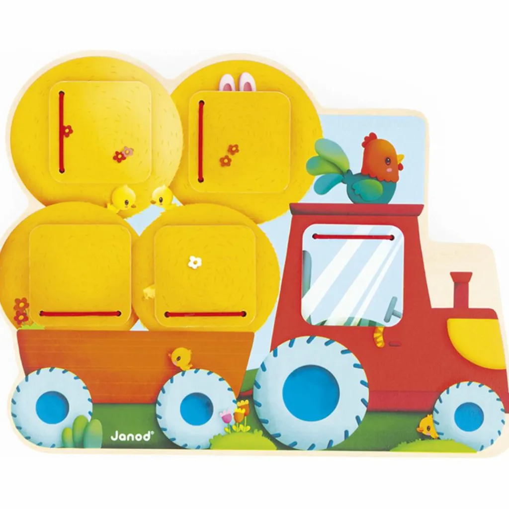 Janod Jouet Cache-cache Tracteur Ferme