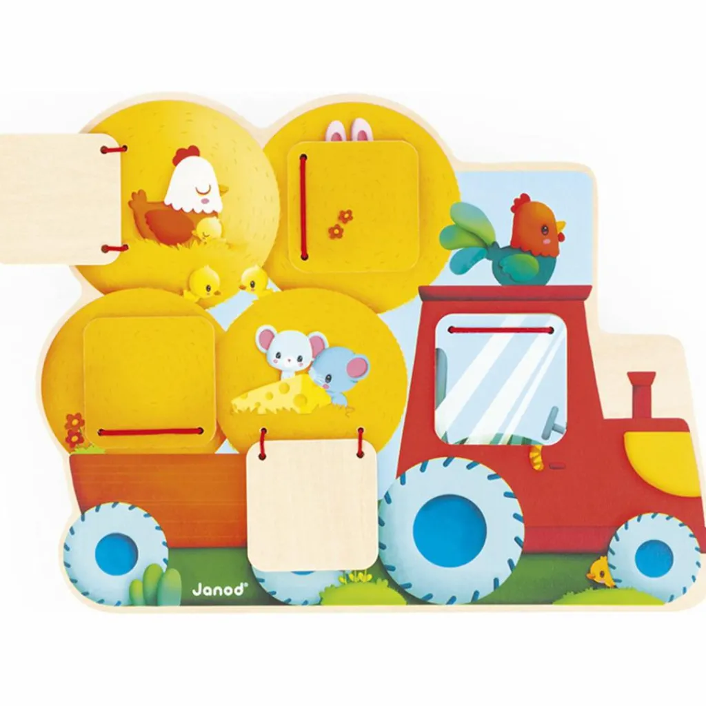 Janod Jouet Cache-cache Tracteur Ferme