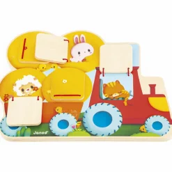 Janod Jouet Cache-cache Tracteur Ferme