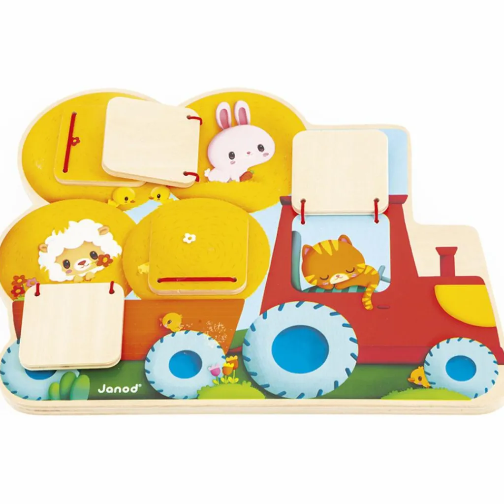 Janod Jouet Cache-cache Tracteur Ferme