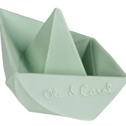 Oli & Carol Jouet de bain bateau Origami latex d'hévéa mint