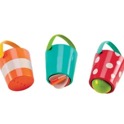 Hape Jouet de bain seaux colorés (3 pièces)